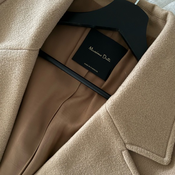 Massimo Dutti Camel Tan Wool Coat Size S - Picture 4 of 7